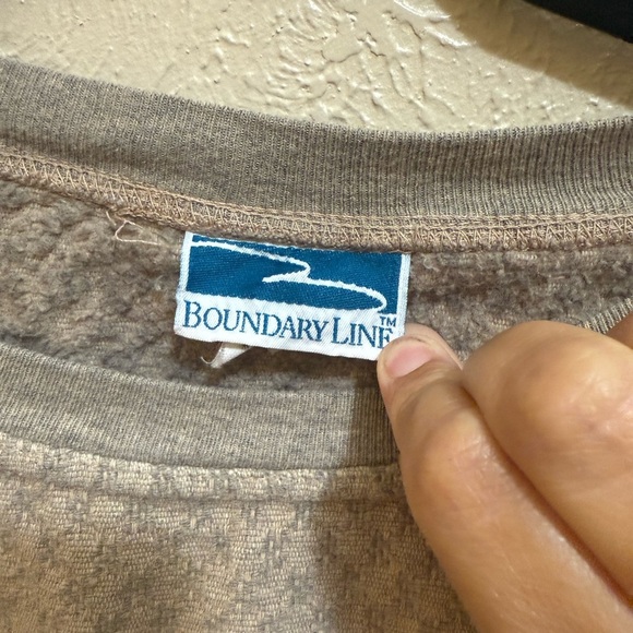 Vintage Boundry Line Embroidered Duck Mallory Crew Neck Sweatshirt Large Tan - Picture 7 of 10